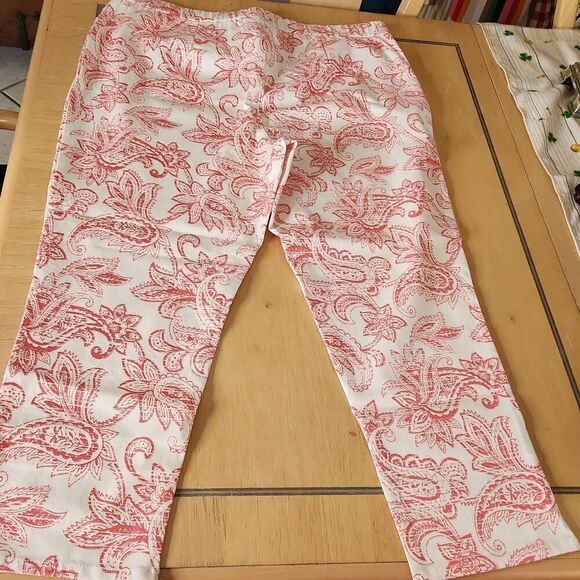 Denim & Company floral ankle pants women's size 22 - Picture 3 of 3